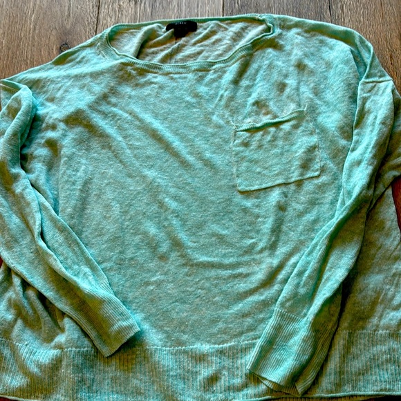 JCrew delicate long sleeve sweater with back detail and front pocket - Picture 2 of 4